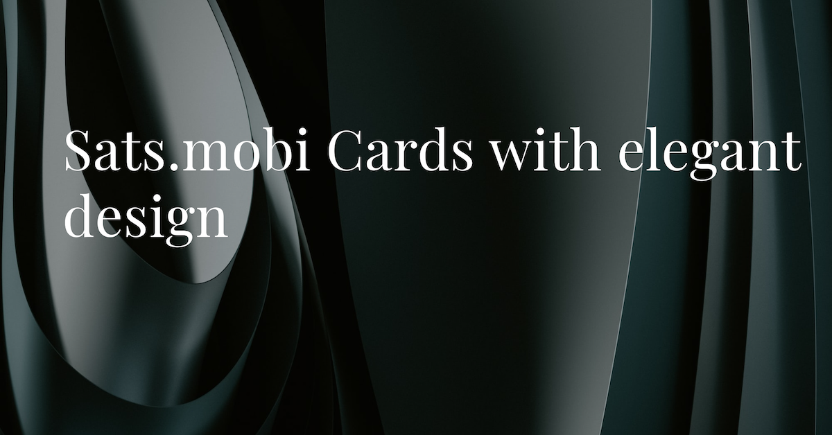 satsmobi cards nfc elegant design